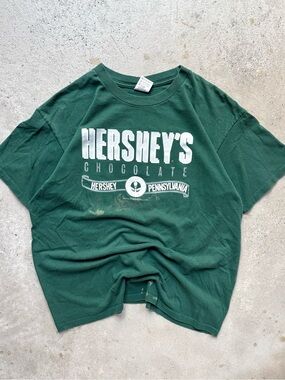 Vintage Hershey’s Chocolate 1994 Vintage Green Graphic Tshirt XL 23x29
